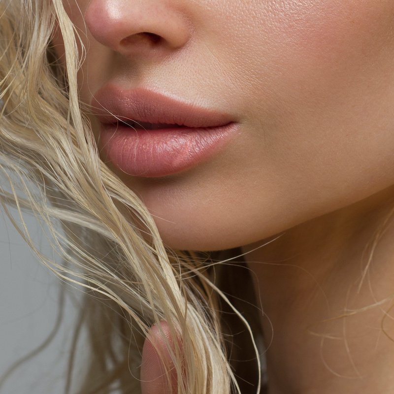 close-up image of woman's lips