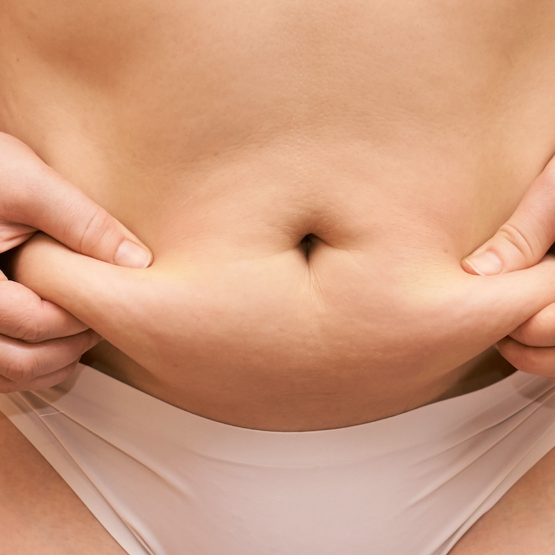 up-close image of woman's stomach